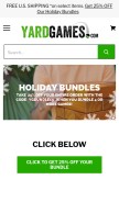 How yardgames.com looks like on a mobile device such as an iPhone.