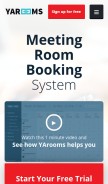 How yarooms.com looks like on a mobile device such as an iPhone.