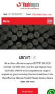 How yash-impex.com looks like on a mobile device such as an iPhone.