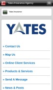 How yatesins.com looks like on a mobile device such as an iPhone.