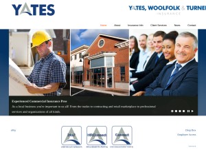 How yatesins.com looks like on a tablet such as an iPad.