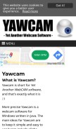 How yawcam.com looks like on a mobile device such as an iPhone.