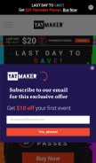 How yaymaker.com looks like on a mobile device such as an iPhone.