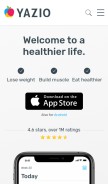 How yazio.com looks like on a mobile device such as an iPhone.