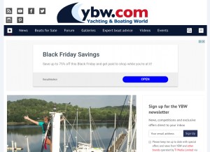How ybw.com looks like on a tablet such as an iPad.