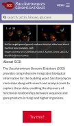 How yeastgenome.org looks like on a mobile device such as an iPhone.