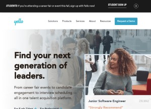 How yello.co looks like on a tablet such as an iPad.