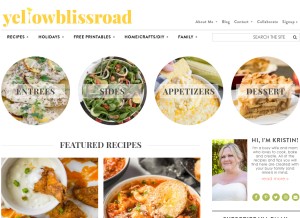 How yellowblissroad.com looks like on a tablet such as an iPad.