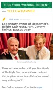 How yellowhammernews.com looks like on a mobile device such as an iPhone.
