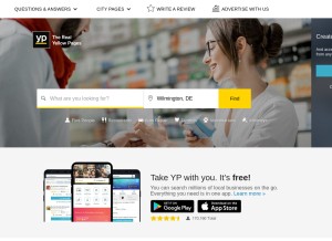How yellowpages.com looks like on a tablet such as an iPad.