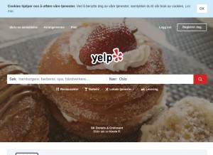How yelp.no looks like on a tablet such as an iPad.