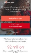 How yelpreservations.com looks like on a mobile device such as an iPhone.