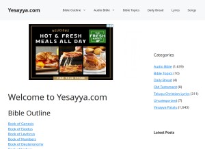 How yesayya.com looks like on a tablet such as an iPad.