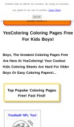 How yescoloring.com looks like on a mobile device such as an iPhone.
