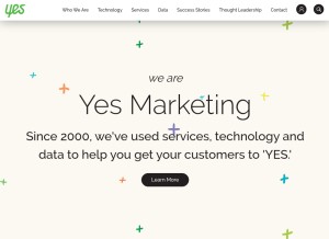 How yesmail.com looks like on a tablet such as an iPad.