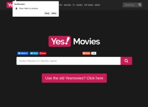 How yesmovies.cloud looks like on a tablet such as an iPad.