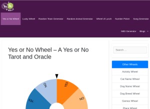 How yesornowheel.info looks like on a tablet such as an iPad.