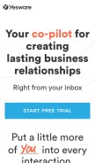 How yesware.com looks like on a mobile device such as an iPhone.