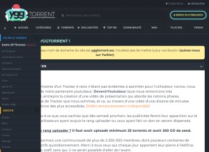 How yggtorrent.ch looks like on a tablet such as an iPad.