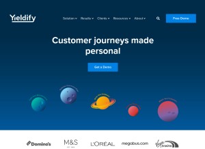 How yieldify.com looks like on a tablet such as an iPad.
