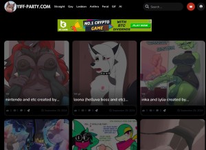 How yiff-party.com looks like on a tablet such as an iPad.