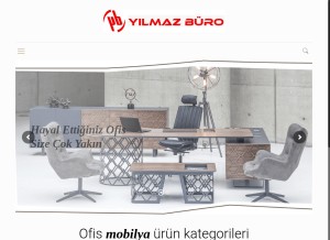 How yilmazburomobilya.com looks like on a tablet such as an iPad.