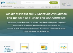 How yithemes.com looks like on a tablet such as an iPad.