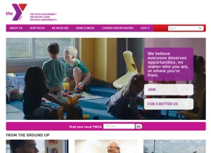 How ymca.net looks like on a tablet such as an iPad.