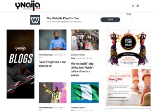 How ynaija.com looks like on a tablet such as an iPad.