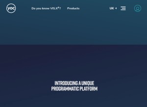 How yoc.com looks like on a tablet such as an iPad.