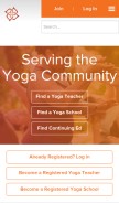 How yogaalliance.org looks like on a mobile device such as an iPhone.