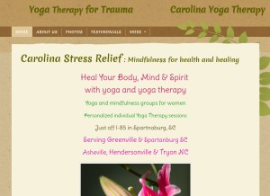 How yogatherapyfortrauma.com looks like on a tablet such as an iPad.