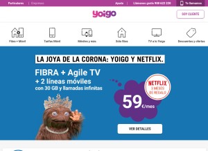 How yoigo.com looks like on a tablet such as an iPad.