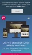 How yola.com looks like on a mobile device such as an iPhone.