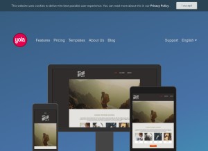 How yola.com looks like on a tablet such as an iPad.