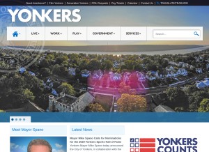 How yonkersny.gov looks like on a tablet such as an iPad.
