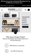 How yoogiscloset.com looks like on a mobile device such as an iPhone.