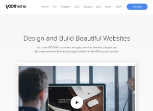 How yootheme.com looks like on a tablet such as an iPad.