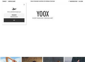 How yoox.it looks like on a tablet such as an iPad.