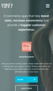How yopify.com looks like on a mobile device such as an iPhone.
