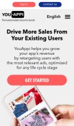 How youappi.com looks like on a mobile device such as an iPhone.