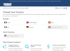 How youboat.com looks like on a tablet such as an iPad.