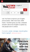 How youglish.com looks like on a mobile device such as an iPhone.