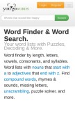 How yougowords.com looks like on a mobile device such as an iPhone.