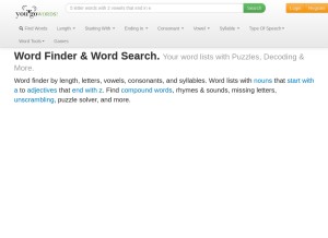 How yougowords.com looks like on a tablet such as an iPad.