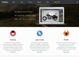 How youidraw.com looks like on a tablet such as an iPad.
