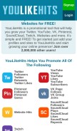 How youlikehits.com looks like on a mobile device such as an iPhone.