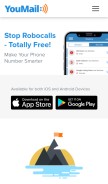 How youmail.com looks like on a mobile device such as an iPhone.