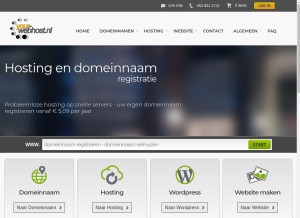 How your-webhost.nl looks like on a tablet such as an iPad.