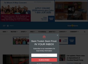 How yourbasin.com looks like on a tablet such as an iPad.